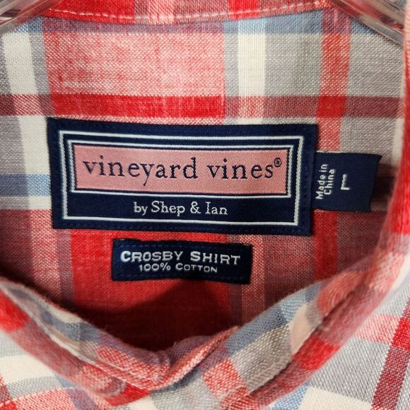 Vineyard Vines Mens Long Sleeve Plaid Print Crosby Shirt Size L - Picture 5 of 6